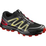 Salomon Speedtrak-M Zapatos Trail Hombre Negro/Radiant Rojo Amarillo Promoción